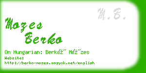 mozes berko business card